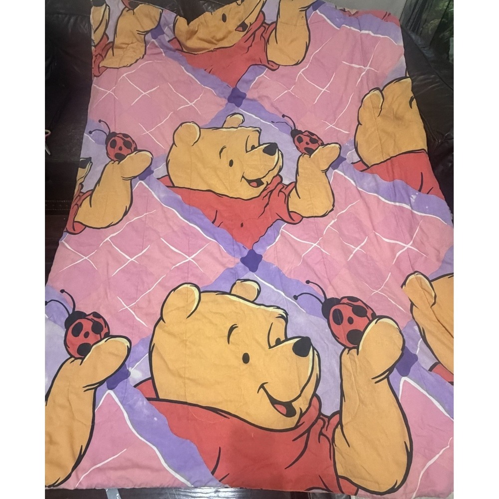 1990s Disney Winnie The Pooh & Tigger Reversible Twin Comforter READ! STAINS